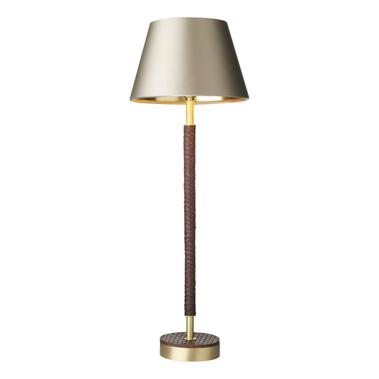 David Hunt Lighting HUN4240 HUNTER Table lamp in butter brass with leather effect