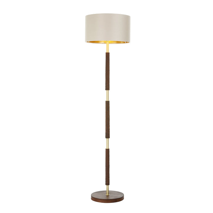 David Hunt Lighting HUN4940 HUNTER Floor lamp in butter brass with leather effect