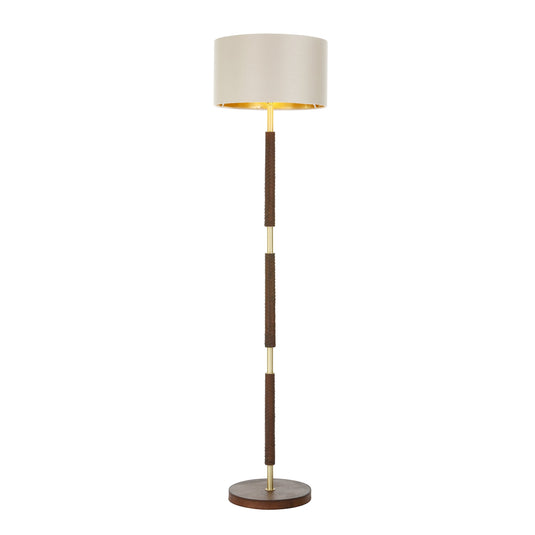 David Hunt Lighting HUN4940 HUNTER Floor lamp in butter brass with leather effect