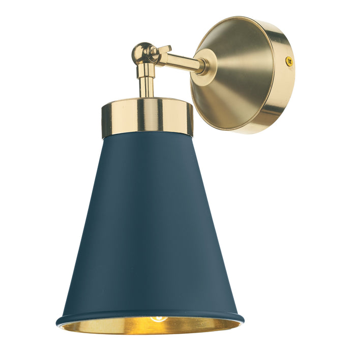 David Hunt Lighting HYD0723 Hyde Single Wall Light comes with Smoke Blue metal shade