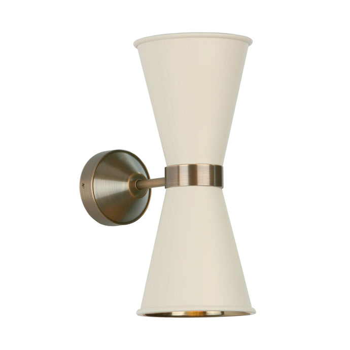 David Hunt Lighting HYD0912AB HYDE double wall light Antique brass / Cotswold Cream metal shade DHL