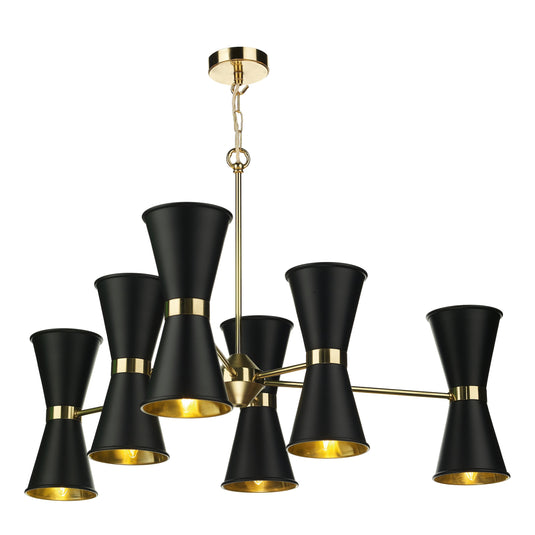 David Hunt Lighting HYD1222 Hyde 12 Light Pendant comes with Black metal shade