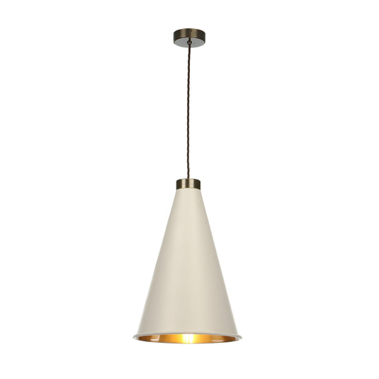 David Hunt Lighting HYD8612AB HYDE 1 light large pendant in antique brass/cotswold cream
