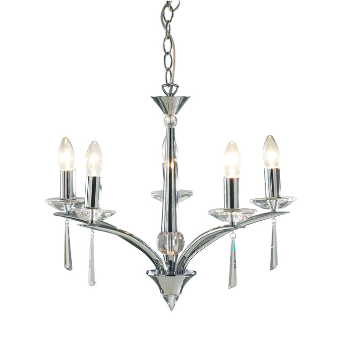 Dar Lighting HYP0550 Hyperion 5 Light Dual Mount Pendant Polished Chrome - 9900