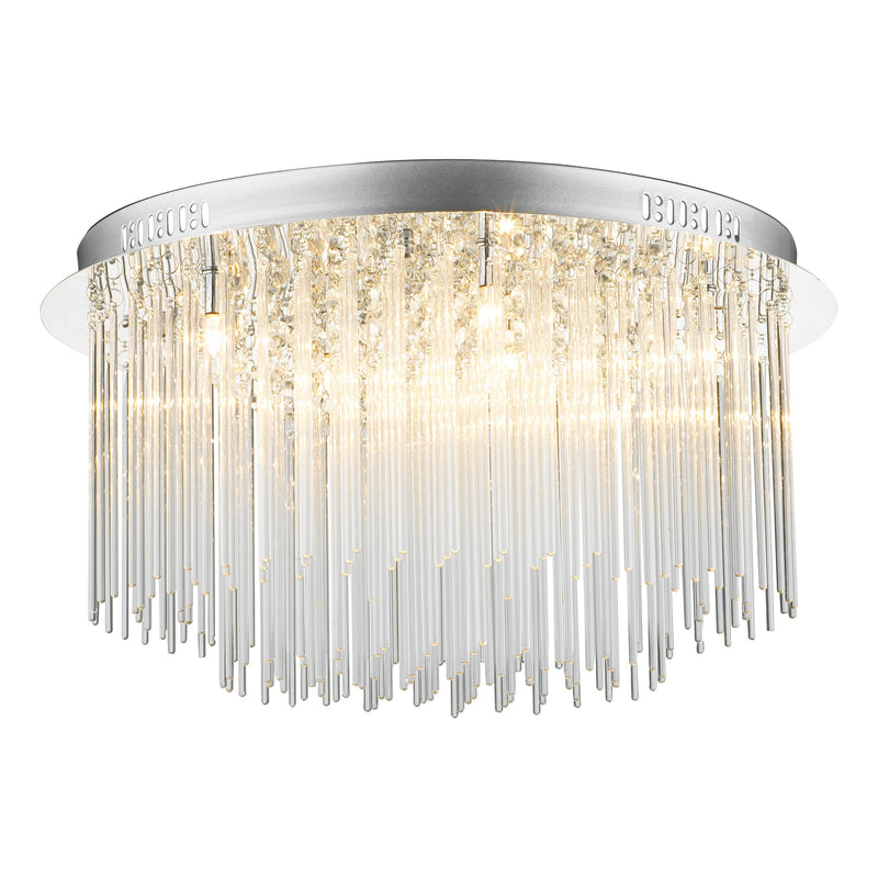 Load image into Gallery viewer, Dar Lighting ICI4850 Icicle 8 Light Glass Tube Flush - 35146
