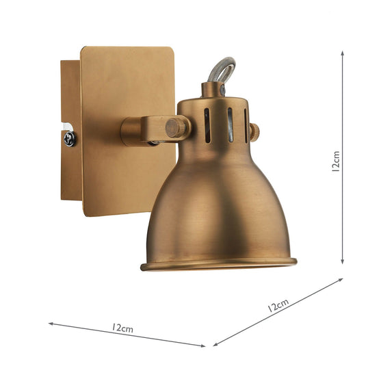 Dar Lighting IDA0775 Idaho Single Wall Bracket GU10 Natural Brass - 20701