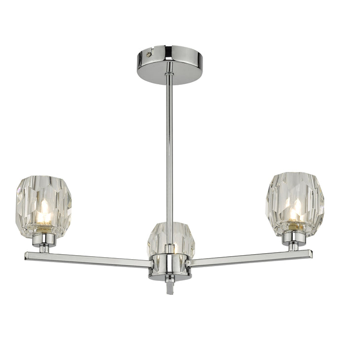 Dar Lighting IDI5350 Idina 3 Light Semi Flush Polished Chrome - 25051