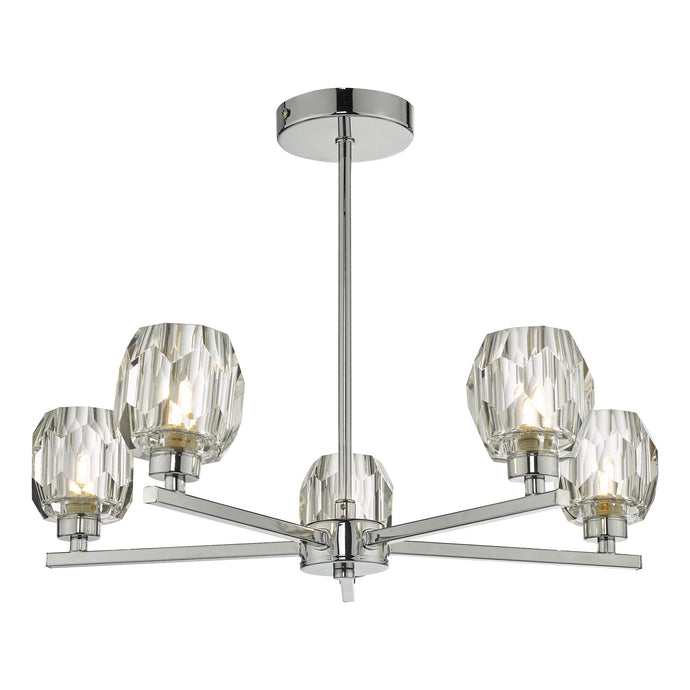 Dar Lighting IDI5450 Idina 5 Light Semi Flush Polished Chrome - 25052