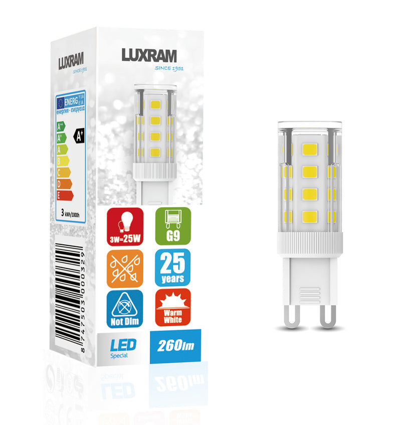 Load image into Gallery viewer, Pixy LED G9 3W 3000K Warm White, 260lm, Clear Finish, 3yrs Warranty
