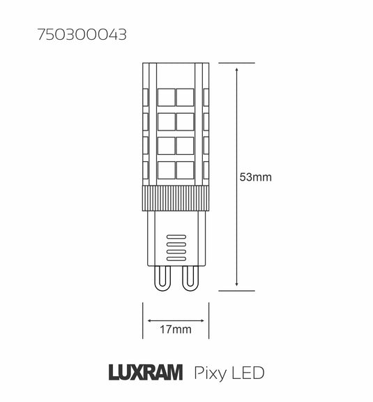 Pixy LED G9 Dimmable 4W 3000K Warm White, 350lm, Clear Finish, 3yrs Warranty