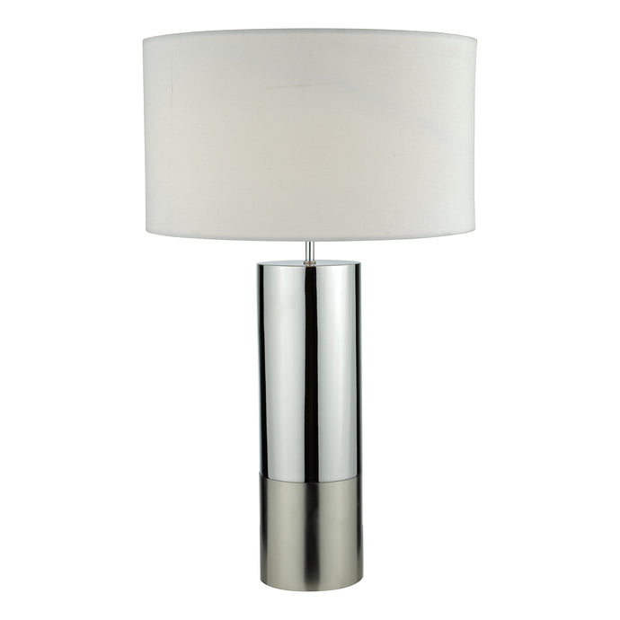 Dar Lighting ING4250 Ingleby Table Lamp 2 Tone Base Polished Chrome And Brushed Chrome With Shade - 35154