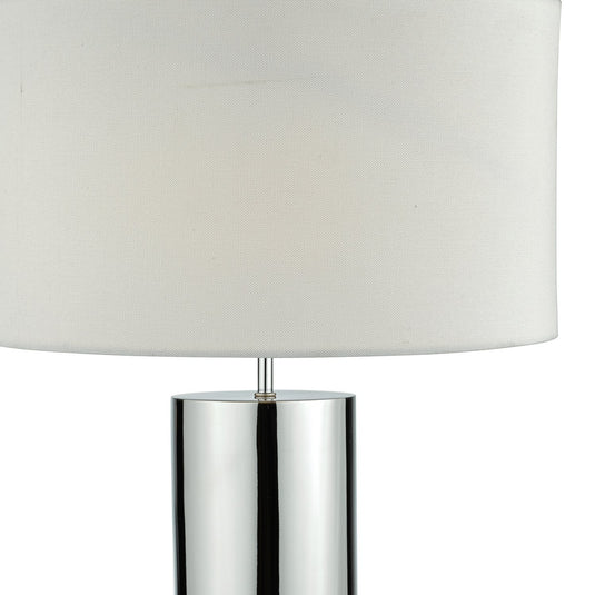 Dar Lighting ING4250 Ingleby Table Lamp 2 Tone Base Polished Chrome And Brushed Chrome With Shade - 35154