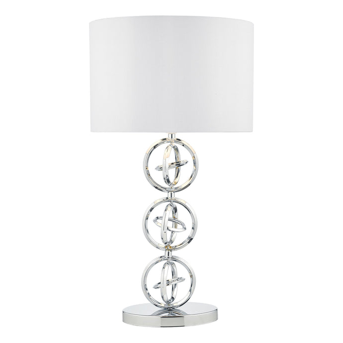 Dar Lighting INN4250 Innsbruck Table Lamp Polished Chrome c/w Ivory Shade - 21544