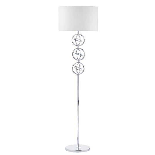 Dar Lighting INN4950 Innsbruck Floor Lamp Polished Chrome c/w Ivory Shade - 21422