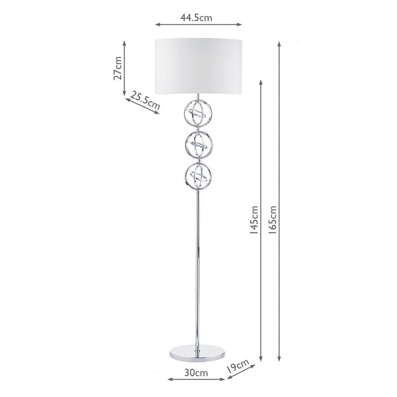 Load image into Gallery viewer, Dar Lighting INN4950 Innsbruck Floor Lamp Polished Chrome c/w Ivory Shade - 21422
