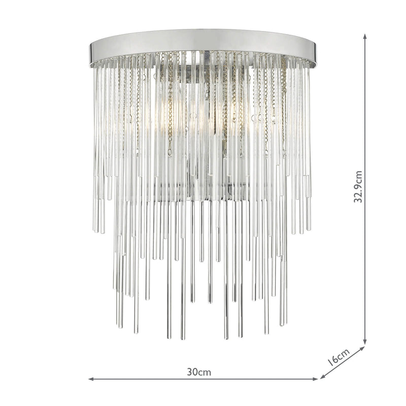 Load image into Gallery viewer, Dar Lighting ISL0950 Isla 2 Light Wall Light Polished Chrome And Clear Glass - 35160
