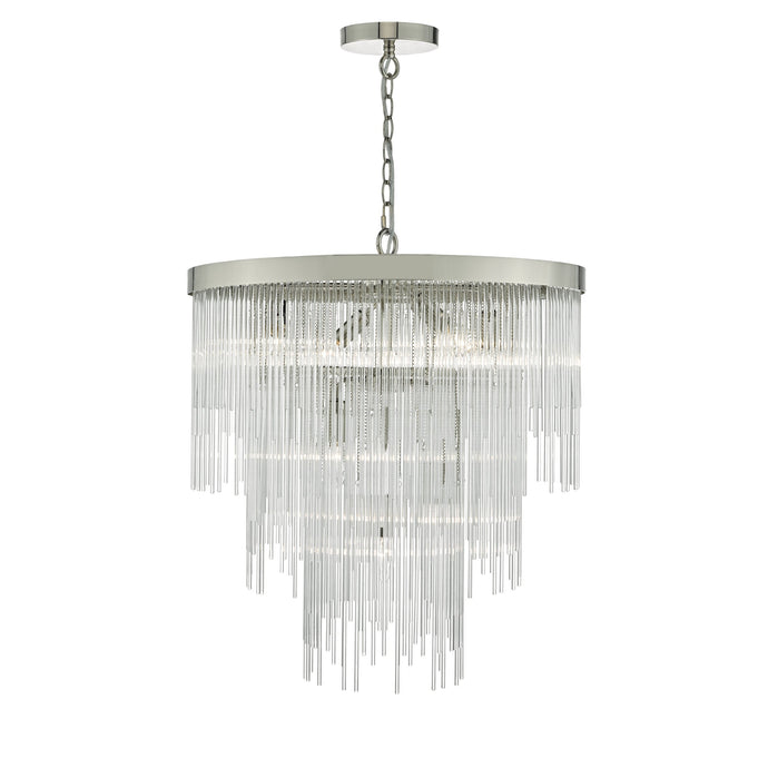 Dar Lighting ISL3450 Isla 7lt Pendant Polished Chrome & Clear Glass Rods - 35161