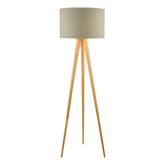 Dar Lighting IVO4943 Ivor Tripod Floor Lamp Light Oak Base Only - 36940