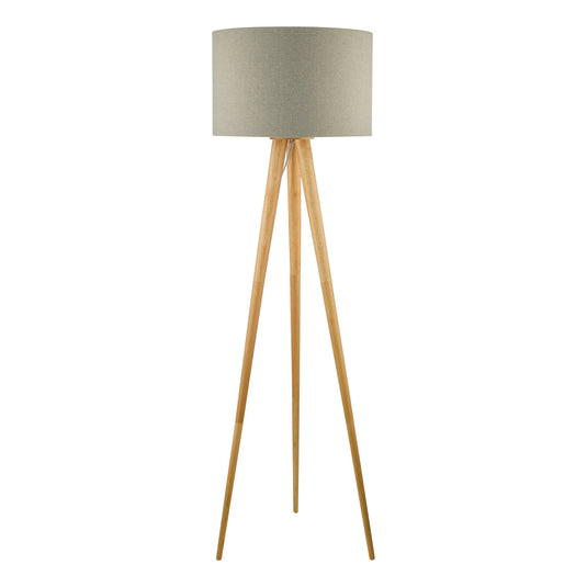 Dar Lighting IVO4943 Ivor Tripod Floor Lamp Light Oak Base Only - 36940