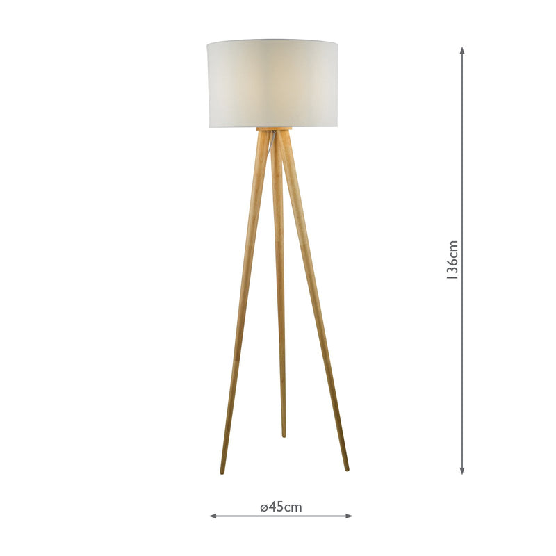 Load image into Gallery viewer, Dar Lighting IVO4943 Ivor Tripod Floor Lamp Light Oak Base Only - 36940
