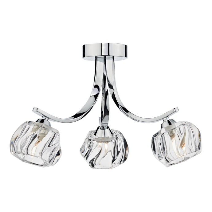 Dar Lighting IVY0350 Ivy 3 Light Semi Flush Polished Chrome - 20044