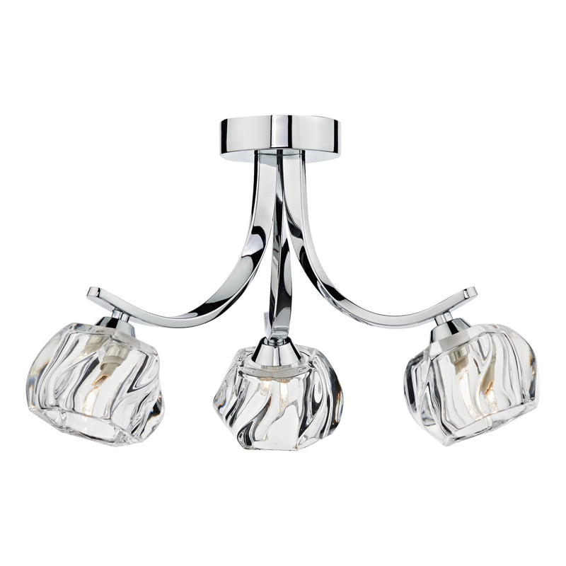 Load image into Gallery viewer, Dar Lighting IVY0350 Ivy 3 Light Semi Flush Polished Chrome - 20044
