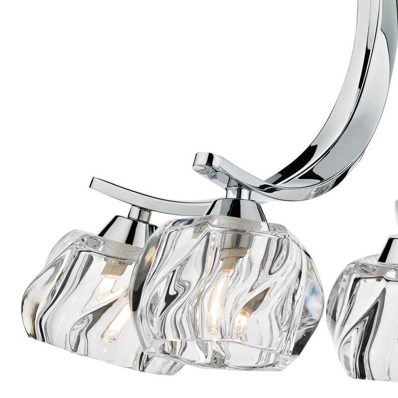 Load image into Gallery viewer, Dar Lighting IVY0550 Ivy 5 Light Semi Flush Polished Chrome And Clear Glass - 20045
