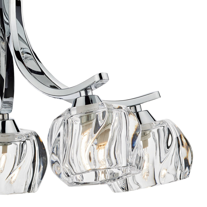 Load image into Gallery viewer, Dar Lighting IVY0550 Ivy 5 Light Semi Flush Polished Chrome And Clear Glass - 20045
