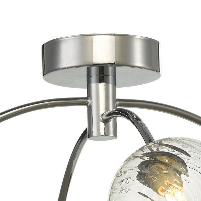 Load image into Gallery viewer, Dar Lighting IZZ0450-03 Izzy 4 Light Semi Flush Polished Chrome Twisted Glass - 35167
