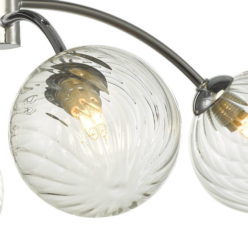 Load image into Gallery viewer, Dar Lighting IZZ0450-03 Izzy 4 Light Semi Flush Polished Chrome Twisted Glass - 35167
