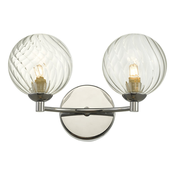 Dar Lighting IZZ0950-03 Izzy 2 Light Wall Light Polished Chrome Twisted Glass - 35169