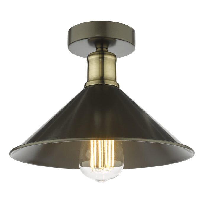 Dar Lighting JAL0161 Jalen 1 Light Flush Graphite Antique Brass - 36941