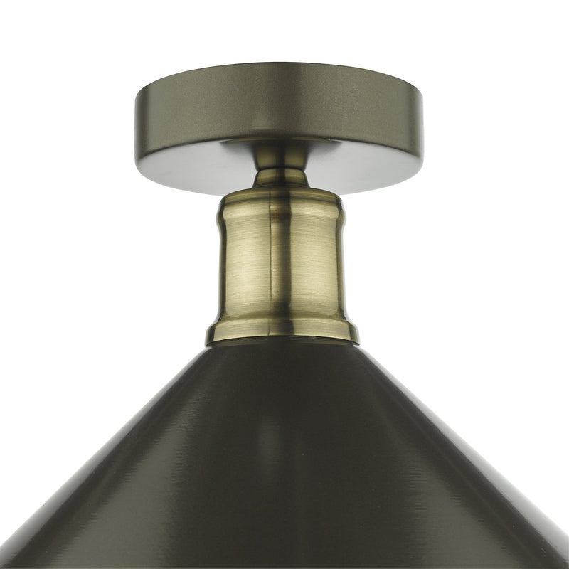 Load image into Gallery viewer, Dar Lighting JAL0161 Jalen 1 Light Flush Graphite Antique Brass - 36941
