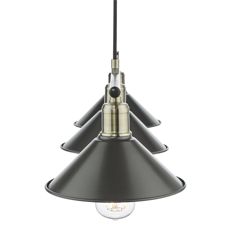 Load image into Gallery viewer, Dar Lighting JAL0361 Jalen 3 Light Bar Pendant Graphite Antique Brass - 36942
