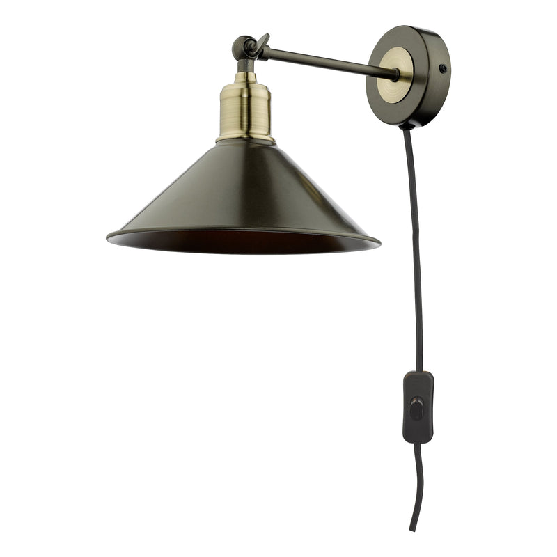 Load image into Gallery viewer, Dar Lighting JAL0761 Jalen 1 Light Wall Light Graphite Antique Brass - 36943
