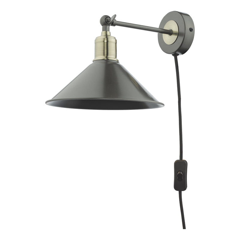 Load image into Gallery viewer, Dar Lighting JAL0761 Jalen 1 Light Wall Light Graphite Antique Brass - 36943
