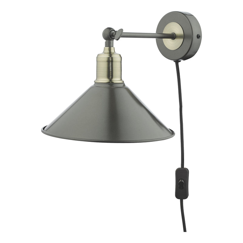 Load image into Gallery viewer, Dar Lighting JAL0761 Jalen 1 Light Wall Light Graphite Antique Brass - 36943
