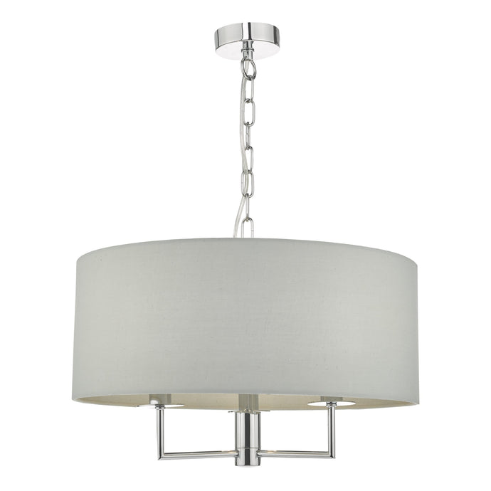 Dar Lighting JAM0339 Jamelia 3lt Pendant Polished Chrome & Grey - 35172
