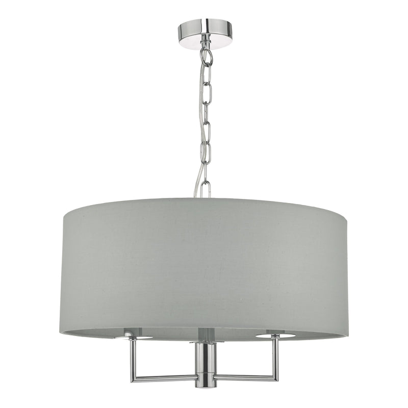 Load image into Gallery viewer, Dar Lighting JAM0339 Jamelia 3lt Pendant Polished Chrome &amp; Grey - 35172
