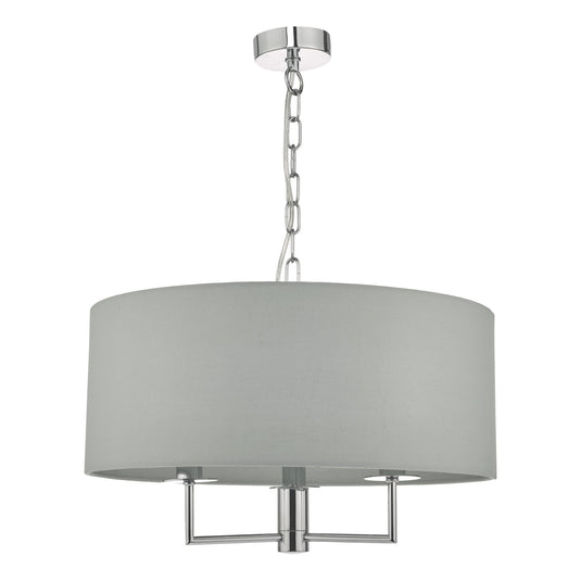 Dar Lighting JAM0339 Jamelia 3lt Pendant Polished Chrome & Grey - 35172