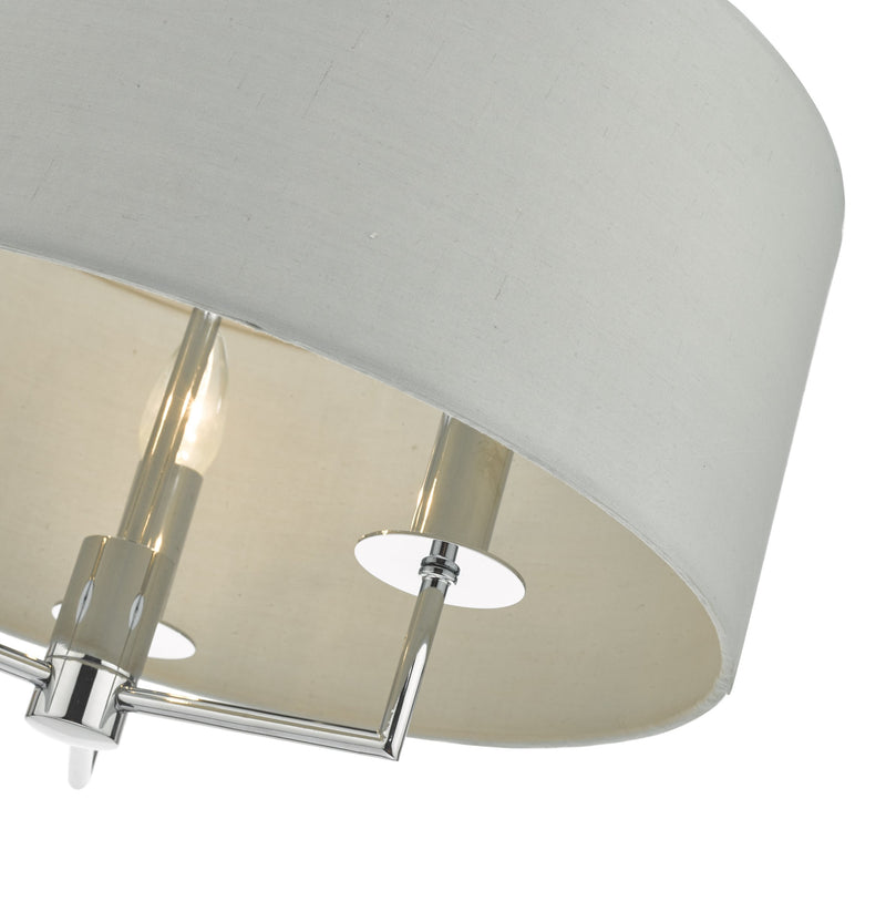 Load image into Gallery viewer, Dar Lighting JAM0339 Jamelia 3lt Pendant Polished Chrome &amp; Grey - 35172

