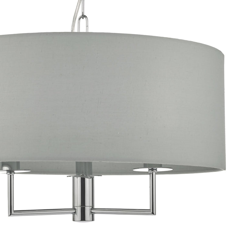 Load image into Gallery viewer, Dar Lighting JAM0339 Jamelia 3lt Pendant Polished Chrome &amp; Grey - 35172
