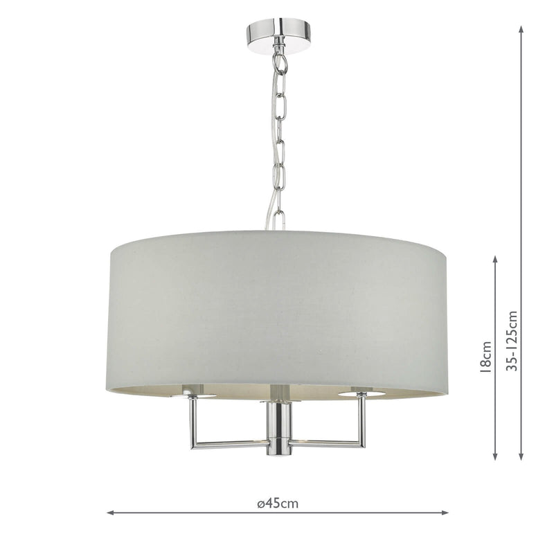 Load image into Gallery viewer, Dar Lighting JAM0339 Jamelia 3lt Pendant Polished Chrome &amp; Grey - 35172
