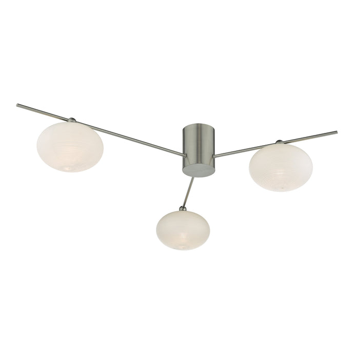 Dar Lighting JAS5346 Jasper 3 Light Semi Flush Satin Nickel - 29945