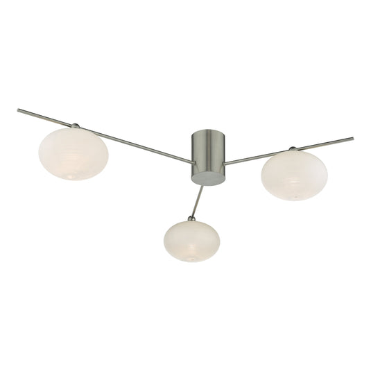 Dar Lighting JAS5346 Jasper 3 Light Semi Flush Satin Nickel - 29945