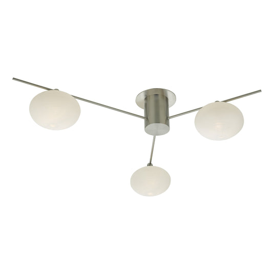 Dar Lighting JAS5346 Jasper 3 Light Semi Flush Satin Nickel - 29945