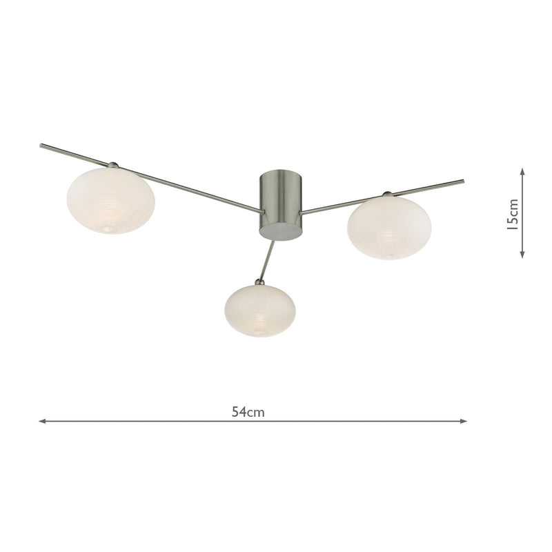 Load image into Gallery viewer, Dar Lighting JAS5346 Jasper 3 Light Semi Flush Satin Nickel - 29945
