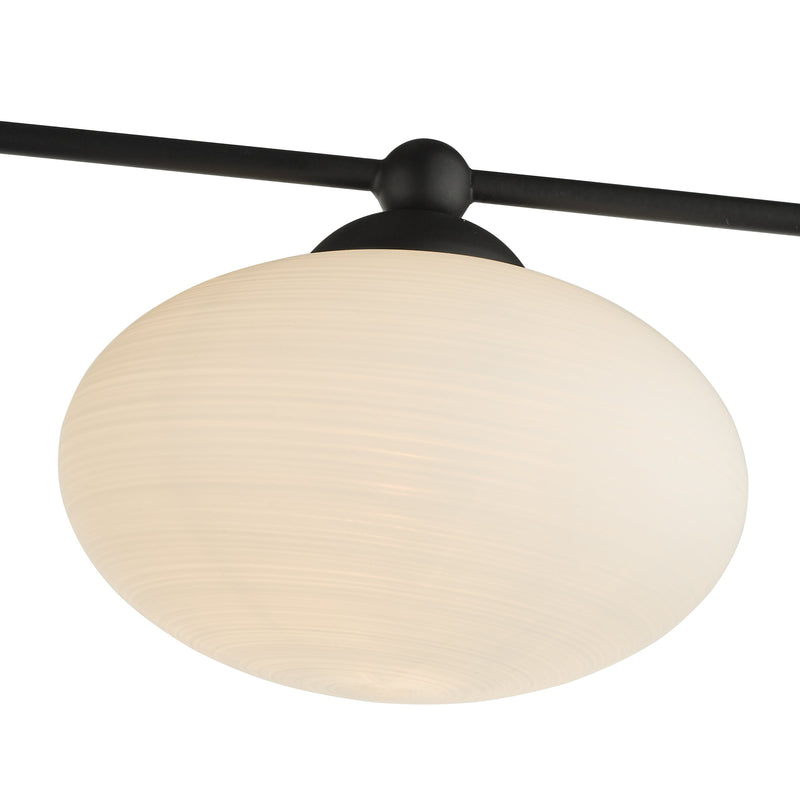 Load image into Gallery viewer, Dar Lighting JAS5422 Jasper 5 Light Semi Flush Ceiling Light Matt Black Opal Glass - 35177
