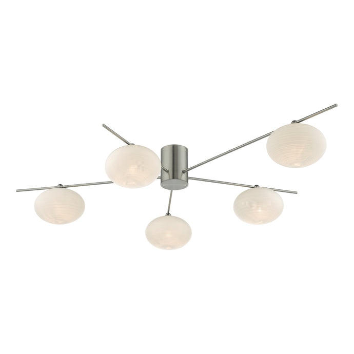 Dar Lighting JAS5446 Jasper 5 Light Semi Flush Satin Nickel - 23887