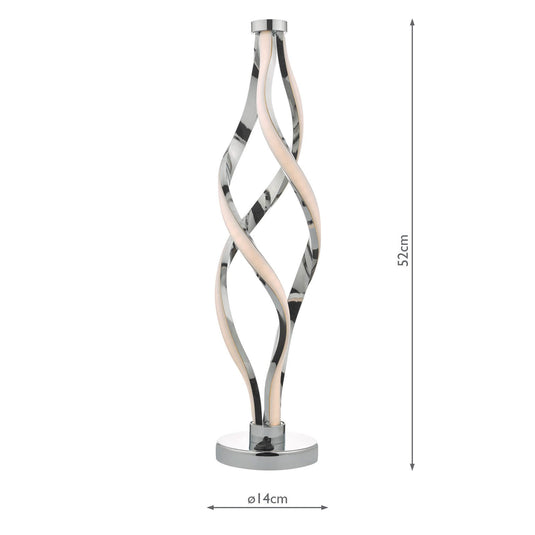 Dar Lighting JIV4268 Jive Ribbons LED Table Lamp Aluminium & Opal - 24155